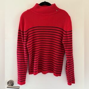 Vintage Tommy Hilfiger Red and Blue Turtleneck L